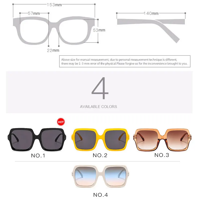 

LongKeeper Vintage Oversize Square Sunglasses Women Luxury Brand Big Frame Sun Glasses Black Fashion Gradient Female Oculos