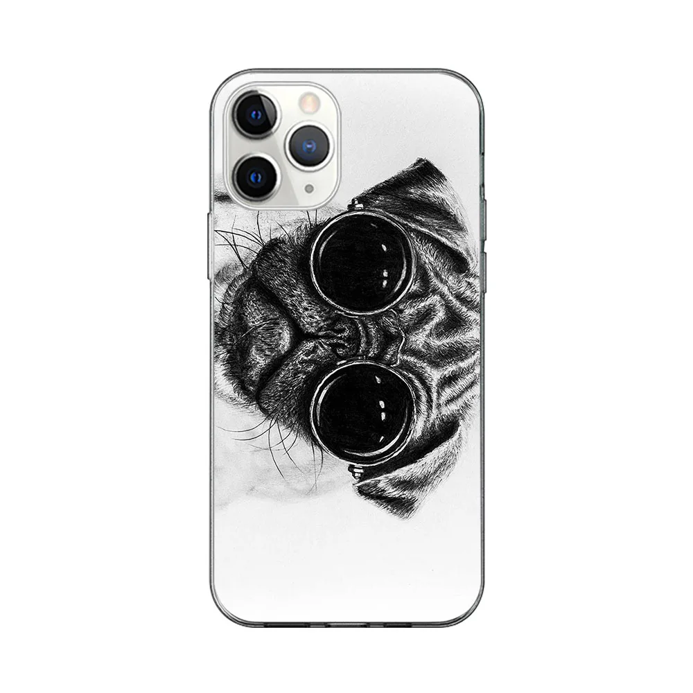 

Fashion Dog Case For iPhone 12 11 Pro Max Cover for iPhone 12 X XR XS MAX 7 8 6 6S Plus 5S SE 2020 Soft Silicon TPU Phone Fundas