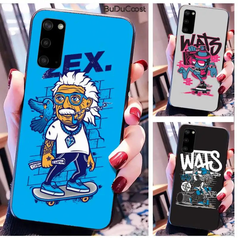 

Cartoon Street Skateboarding DIY Phone Case For For Samsung Galaxy A10 A20 A30 A40 A50 70 A10S 20S A2 Core C8 A30S A50S A31