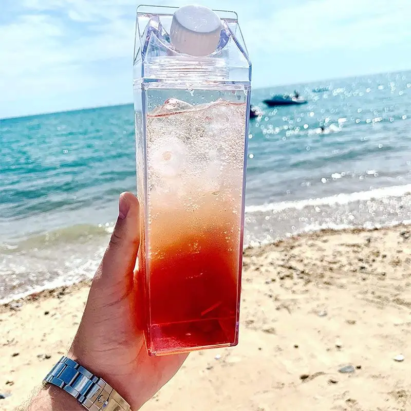 

500 мл молочная картонная бутылка для воды, Спортивная креативная Квадратная бутылка для молока, сока, воды, Нетоксичная бутылка, походная ту...