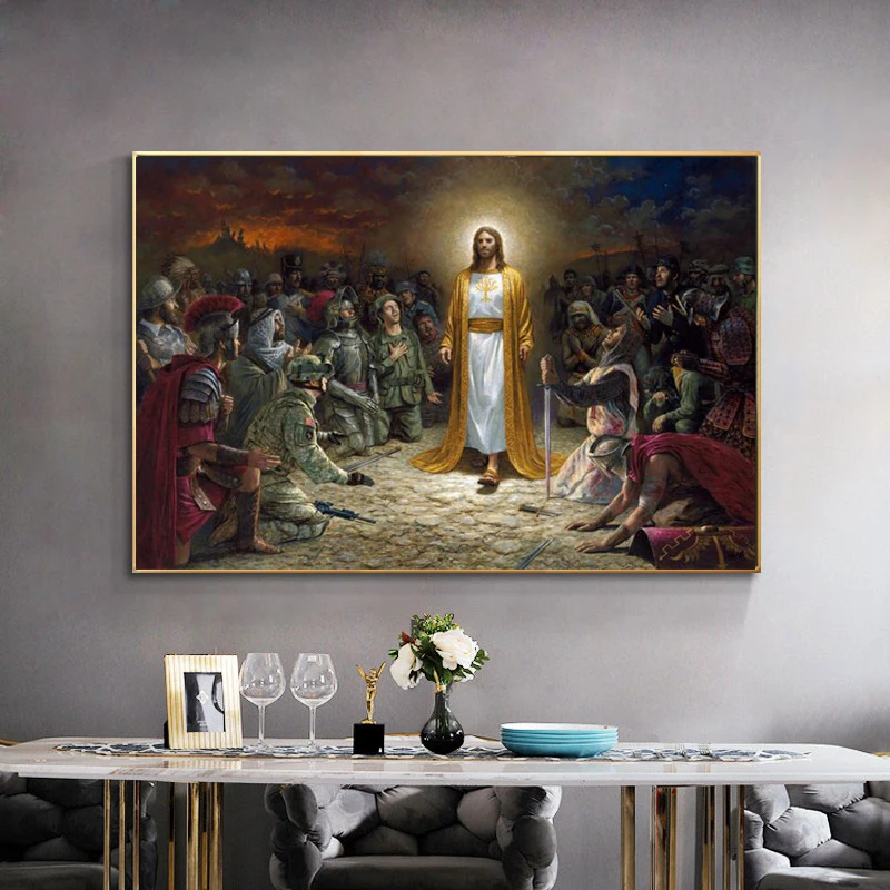

Jesus Savior Portrai As King of Kings Posters and Prints Art Wall Canvas Paintings T Wall Art Cuadros Pictures for Living Room
