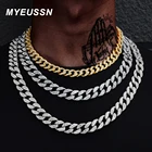 Кубинская цепь в стиле хип-хоп для мужчин и женщин, ожерелье из панцирной кубинской цепи Майами серебристого цвета 16 мм, Подарочная бижутерия в стиле хип-хоп