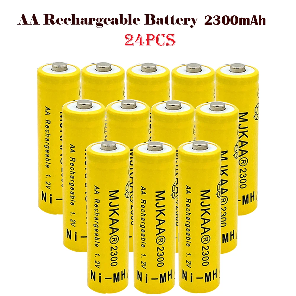 

AA 2300mAh 24PCS 1.2V Ni-MH Rechargeable Battery High Quality 2A Rechargerable Batteries For Remote Control Pre-Charged