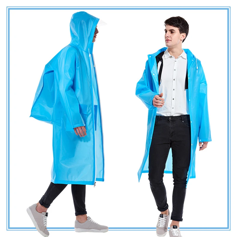 Длинный дождевик из эва с отделением для рюкзака женщин и мужчин пончо на молнии
