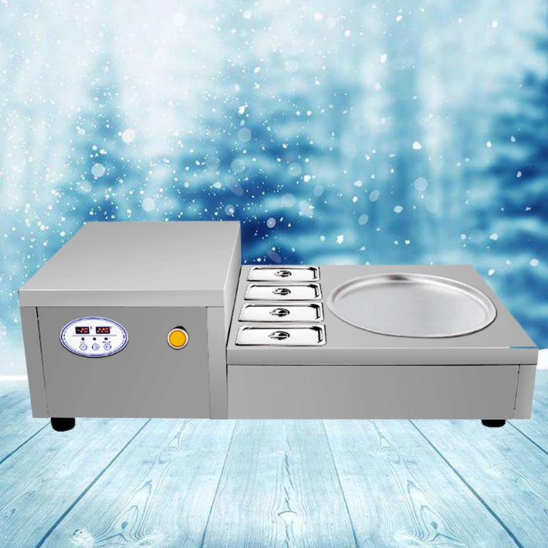 

Коммерческая машина для приготовления жареного йогурта настольная машина для жарки льда круглая сковорода машина для мороженого