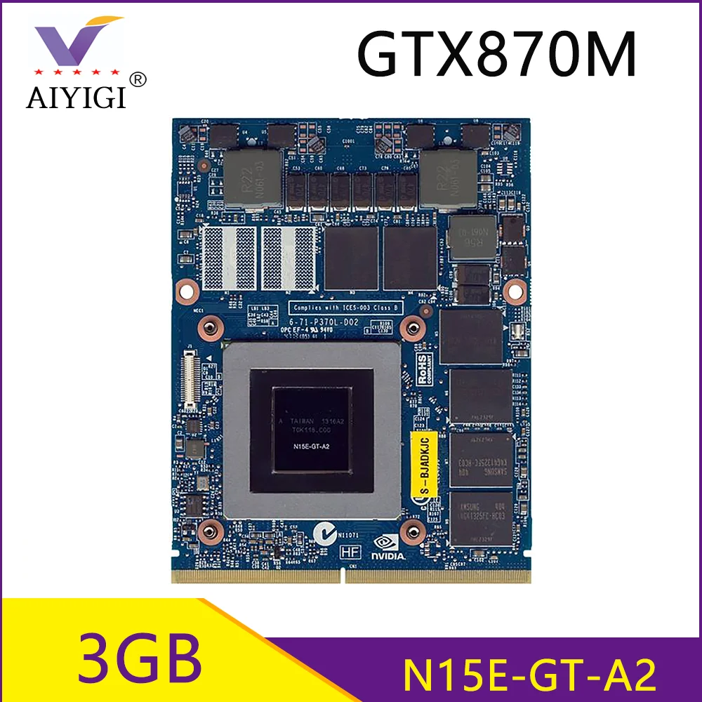 GTX870M GTX 870M GDDR5 3GB с X кронштейн N15E GT A2 видеографические карты для Dell M17X M18X M6700 M6800 Clevo