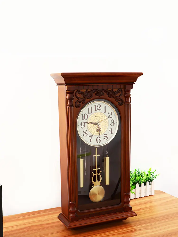 Домашние карманные часы из твердой древесины в европейском стиле для гостиной