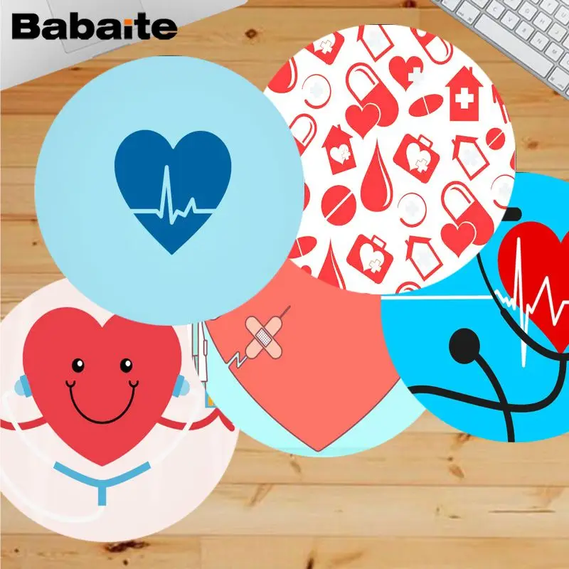 

Babaite In Stocked Medical Medicine Health Heart Stethoscop Anti-Slip Durable Silicone Anti-Slip Laptop PC Mice gaming Mousepad