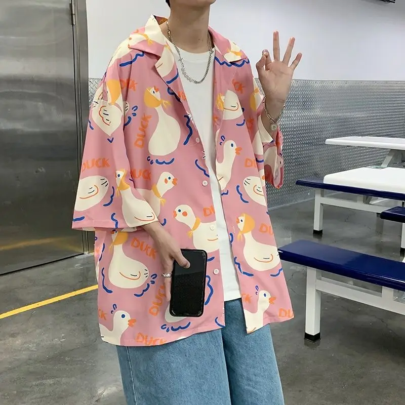 4XL Casual Shirts Anime Comics Men Summer Short Sleeve Shirt Women Oversized Funny Harujuku Blouse Hawaiian Beach Shirt 2021 New