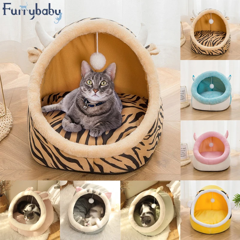 Милая кровать для кошек милый домик компактная спальная палатка домашних