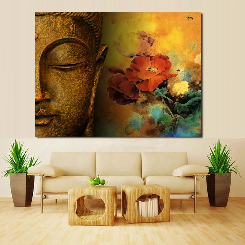 Картина на холсте с изображением Будды настенный Минималистский плакат и печать