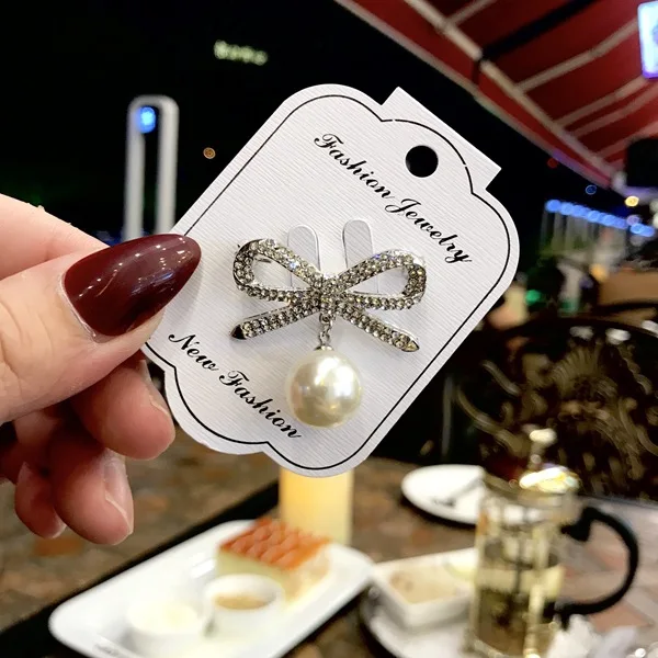 Женская Брошь-бант с искусственным жемчугом простой аксессуар для одежды 1 шт. |