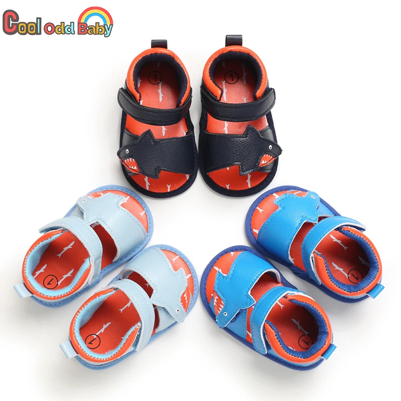 2021 Summer Newborn Baby Boy Shoes Infant First Walkers Non-Slip Casual Sandals Sneakers 0-18 Month Kids PU Soft Leather Shoes