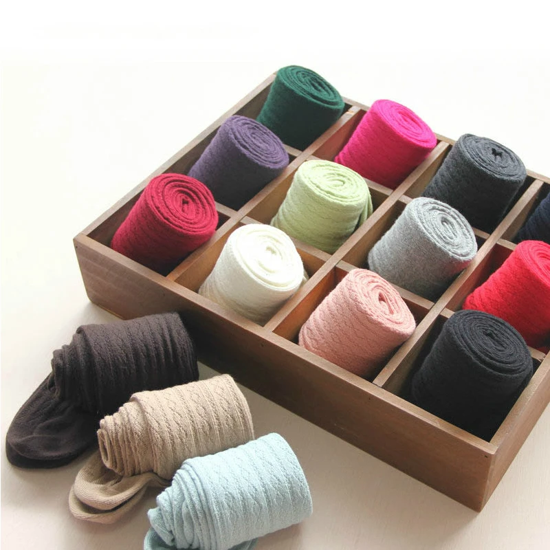 Детские черные колготки Осенние леггинсы для девочек зимние вязаные теплые