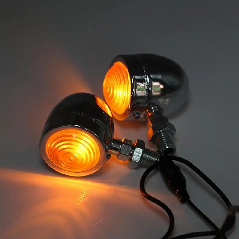 12V мотоциклов Универсальный 1 пара мини ретро мотоцикл указатель поворота