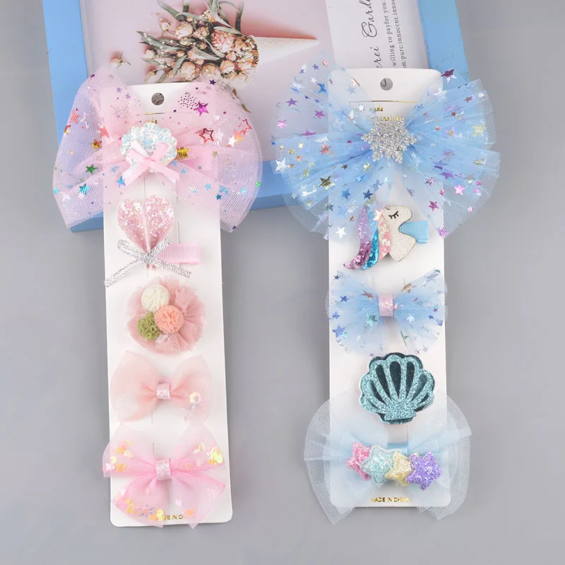 

Детская заколка для волос с бантом, с красной сеткой, 2021