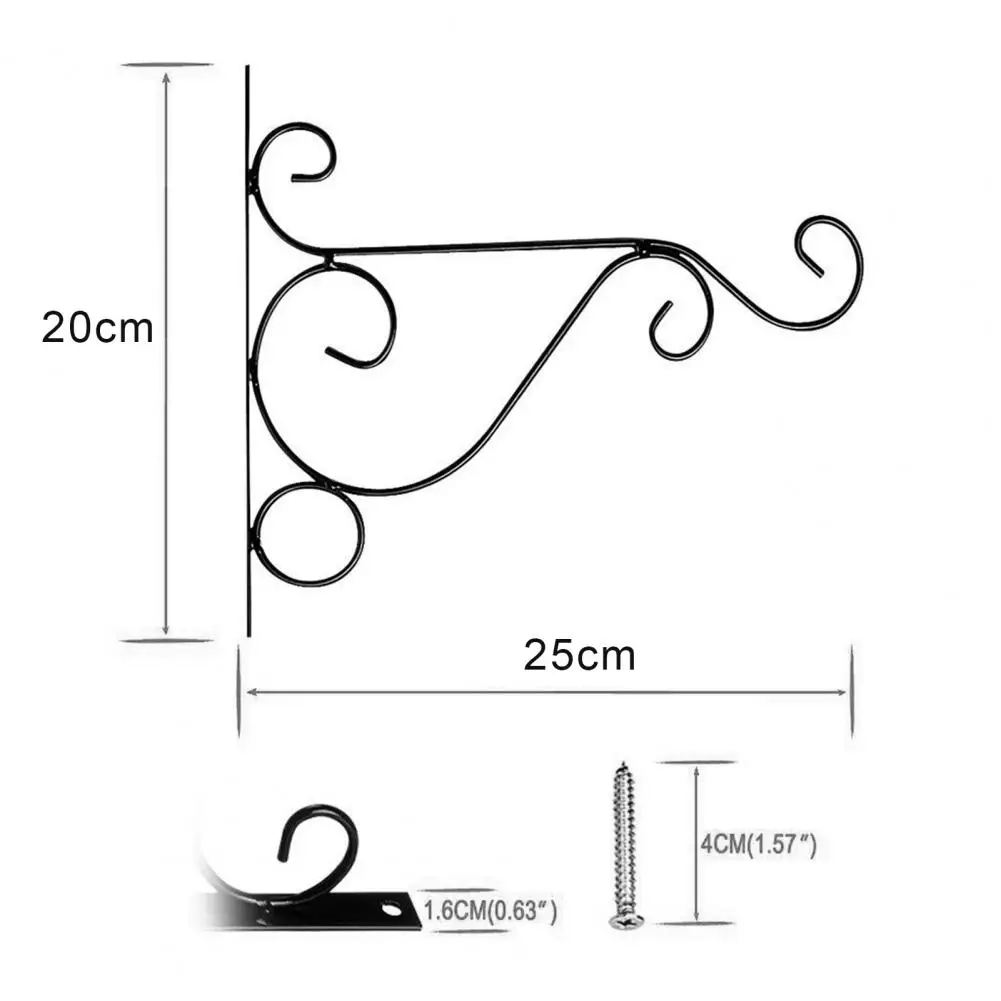 

Hanging Flower Pot Stand Rack Balcony Fence Planter Railing Shelf Garden Decor Portable European Style Iron Plants Pots Hooks