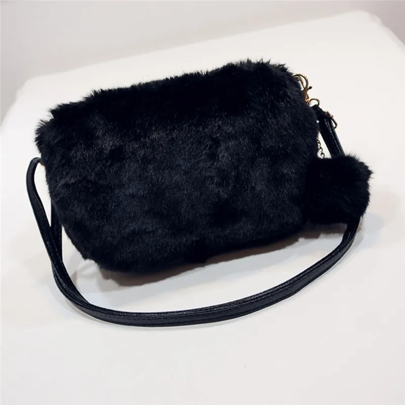 Зимние Модные женские туфли из искусственной кожи плюшевая сумка на плечо