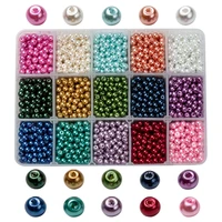 1box 151824 colors pearlized glass round pearl beads 4mm 6mm 8mm for jewelry making diy bracelet necklace decor accessories