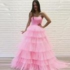 Детское розовое милое длинное Тюлевое платье 16 цветов для фотосессии, фатиновое платье в несколько рядов для дня рождения, одежда для вечеринки, платья