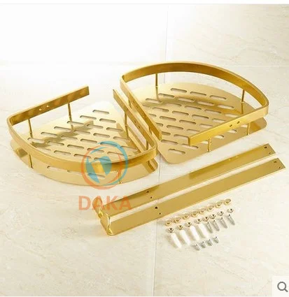 Аксессуары для ванной комнаты Модный золотой дизайн полка хранения шампуня и