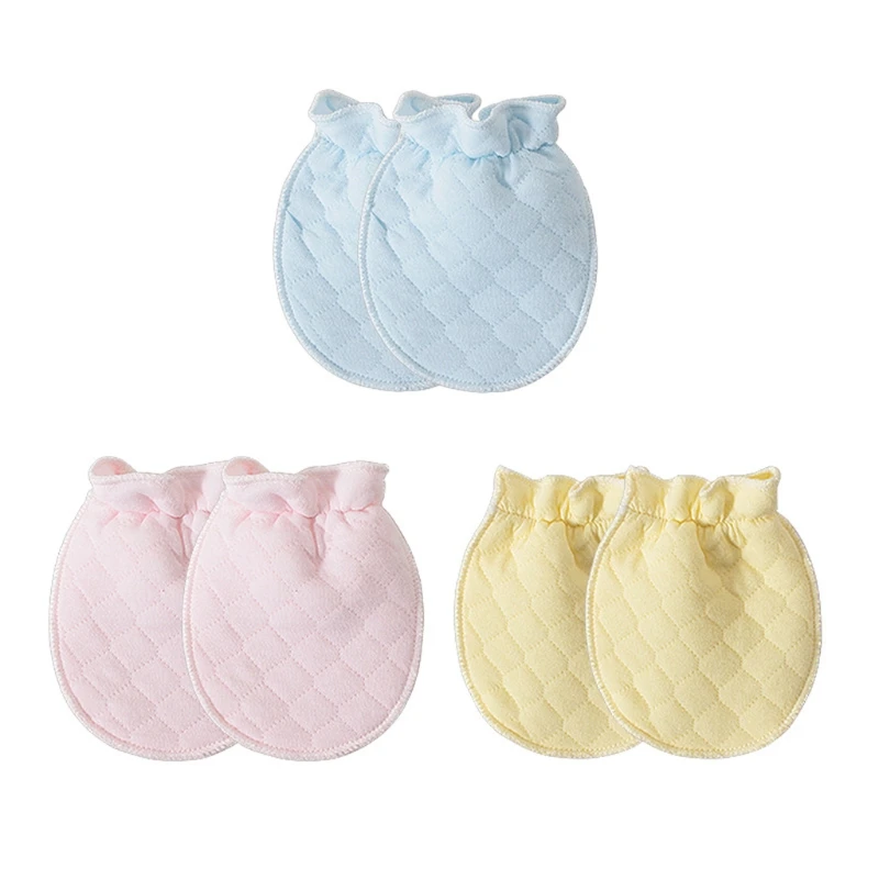 Conjunto de guantes de algod&oacute;n para beb&eacute; reci&eacute;n nacido, manoplas c&aacute;lidas para protecci&oacute;n facial, antiara&ntilde;azos, 4 par/set, Oto&ntilde;o e Invierno-2