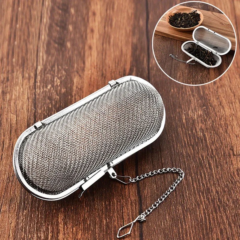 

Reusable Tea Infuser Locking Spice Mesh Tea Filter Infuser Stainless Steel Spice Loose Tea Leaf Herbal Tool Kitchen Accessories