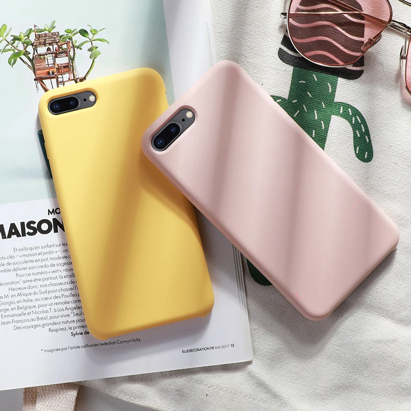Силиконовый чехол для iPhone 7 8 Xs Max, роскошный чехол, однотонный силиконовый чехол для iPhone 6 6s Plus X XR Funda Coque Capas