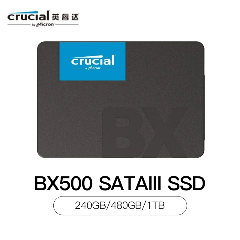 

Внутренний твердотельный накопитель Crucial BX500, 240 ГБ, 480 ГБ, 1000 ГБ, 2000 Гб, 3D NAND SATA, 2,5 дюйма, внутренний SSD, до 540 Мб/с