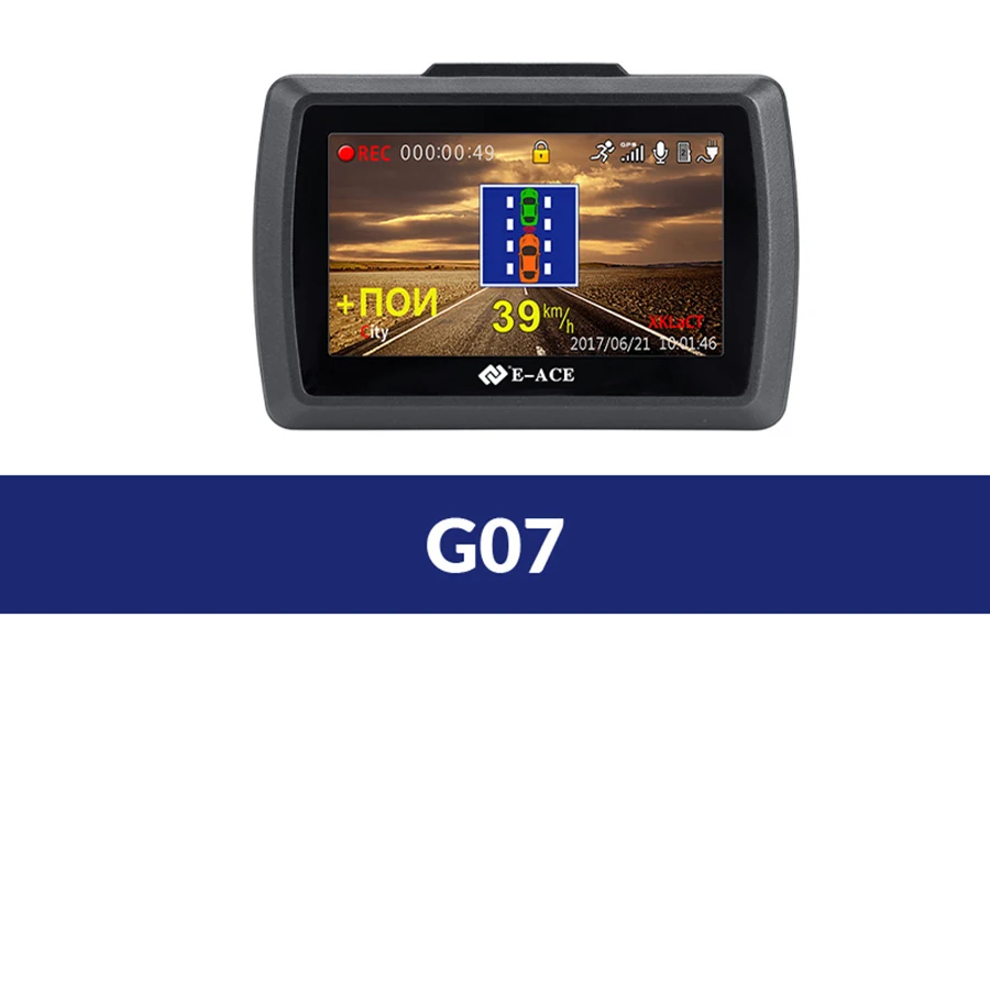 G07 E-ACE G07 3 в 1 Автомобильный видеорегистратор Dashcam 3,0 дюймов HD 1296P Dash Cam Антирадары gps авторегистратор видео Регистраторы тире Камера dvr' ы - Название цвета: G07