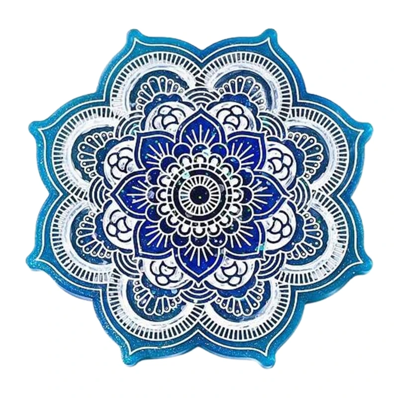 

Mandala Coaster Epoxy Resin Mold Round Tray Cup Mat Casting Silicone Mould DIY Crafts Home Decoration Making Tools Drop Ship