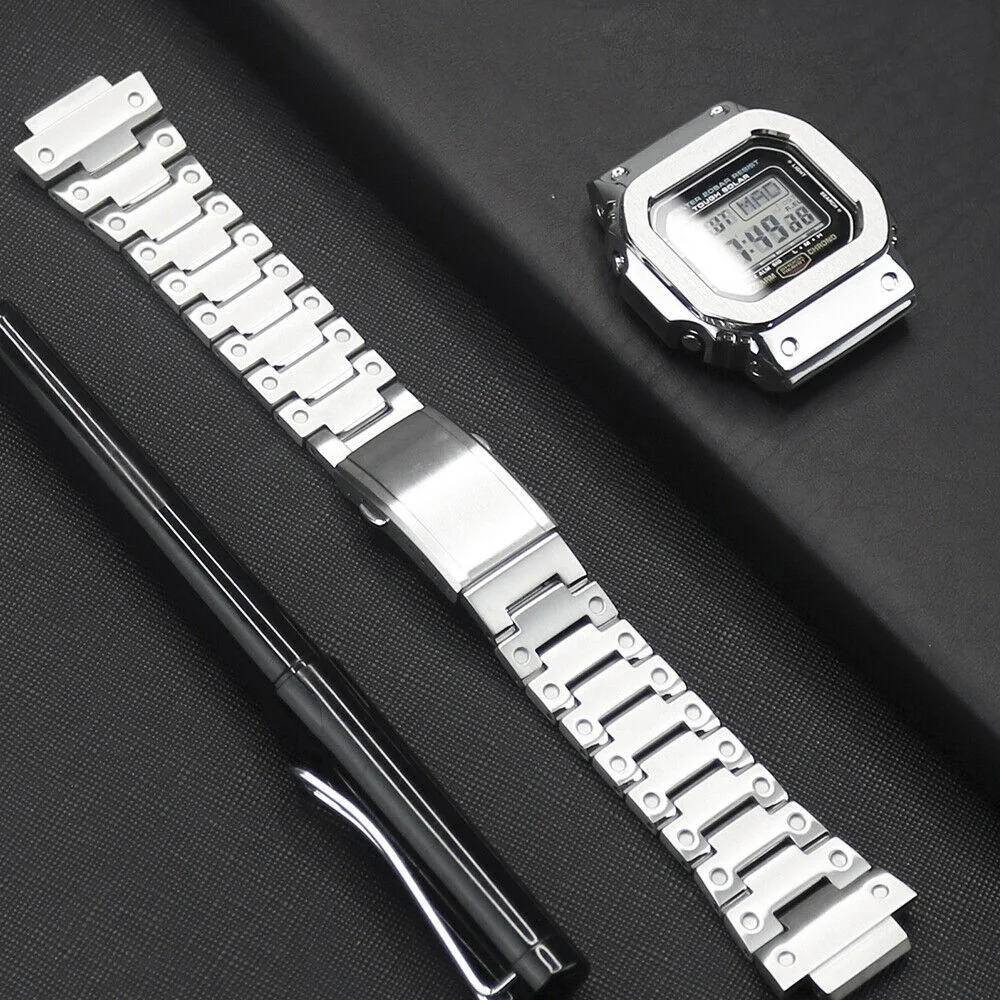 

Stainless Steel Strap For Casio G-Shock DW5600BB DW5600MS DW5600HR GW-B5600 DW-B5600E GWX5600E Protective Case Cover Watch Band