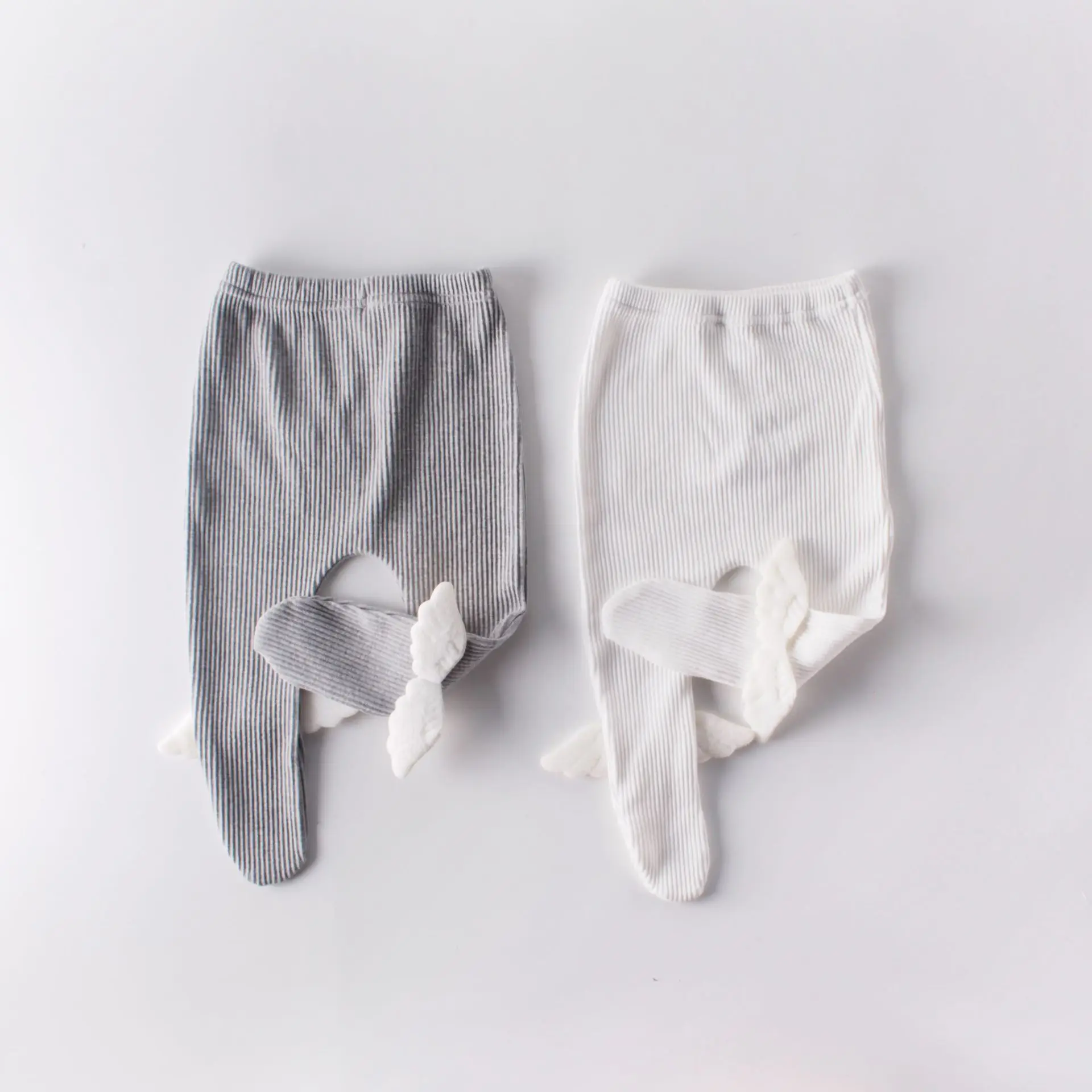 

WLG Baby Girl Boy Tights Spring Fall Spring White Gray Angel Style Pit Stockings Toddler Casual All Match Bottoms