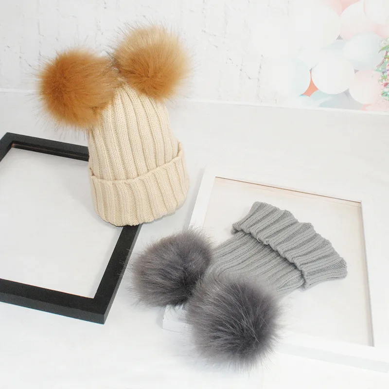 HEALMEYOU/новая милая модная теплая вязаная шляпа для маленьких детей 1 шт. двойной