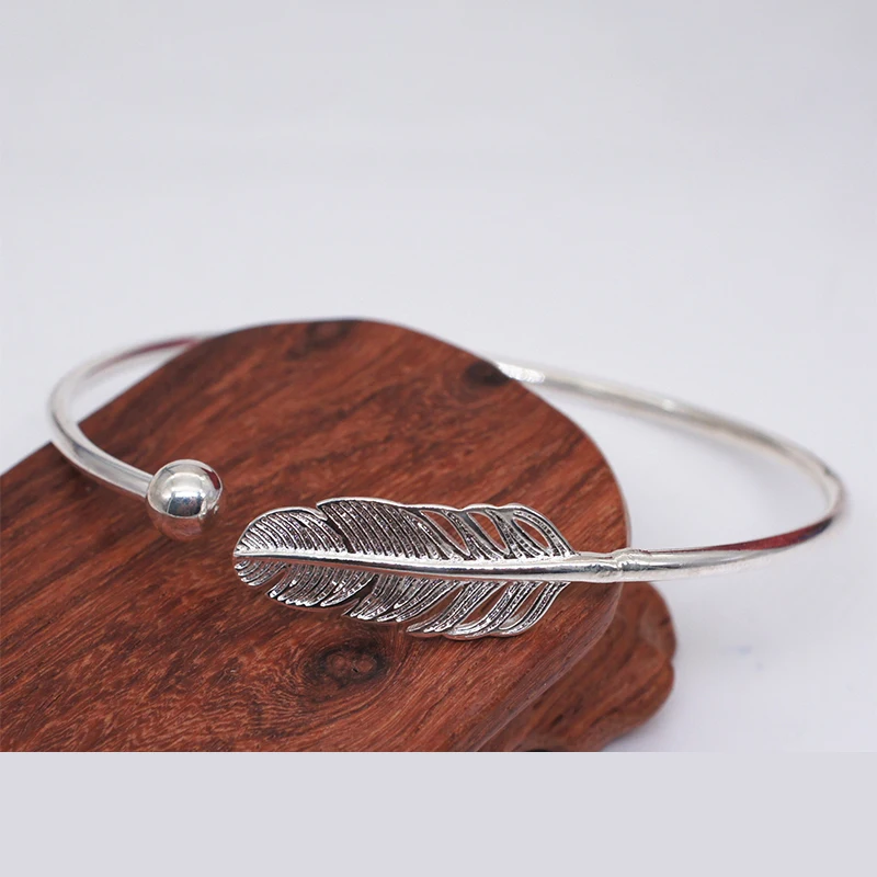 

2021 New Trendy Feather Opening Bracelet For Women Fashion Gold/Silver Color Female Jewelry Birthday Party Accessories Gifts