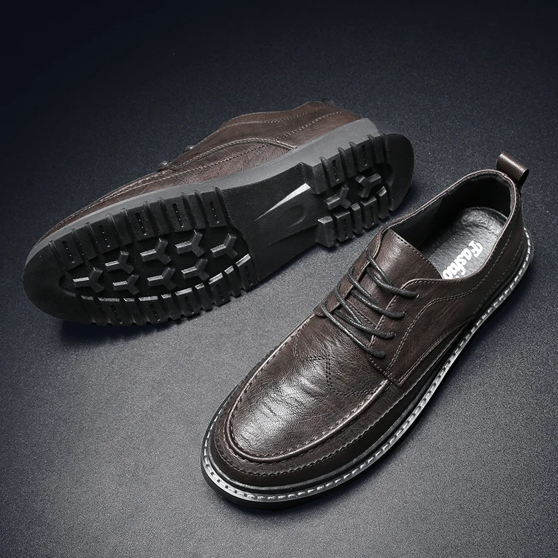 

Men's Business Shoes Men's Shoes Moccasins Leather For Men Fashion Sneakers Casual Flat Hand Stitching Mens Outdoor