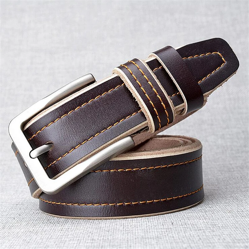 

JXQBSYDK Luxury Belts for Men Vintage Hole Designer Pin Buckle Designer Belts Men High Quality Genuine Leather Belts 2020