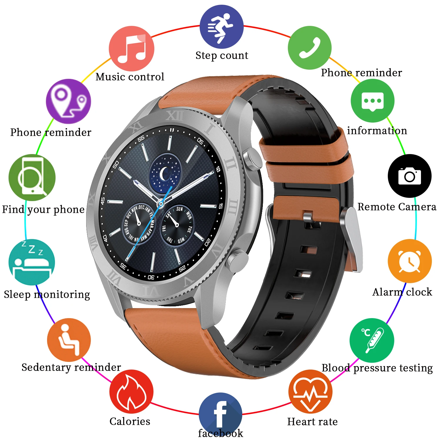 

Умные часы для мужчин HD Bluetooth фитнес-трекер спортивные часы монитор сердечного ритма кровяного давления умный Браслет для Android IOS