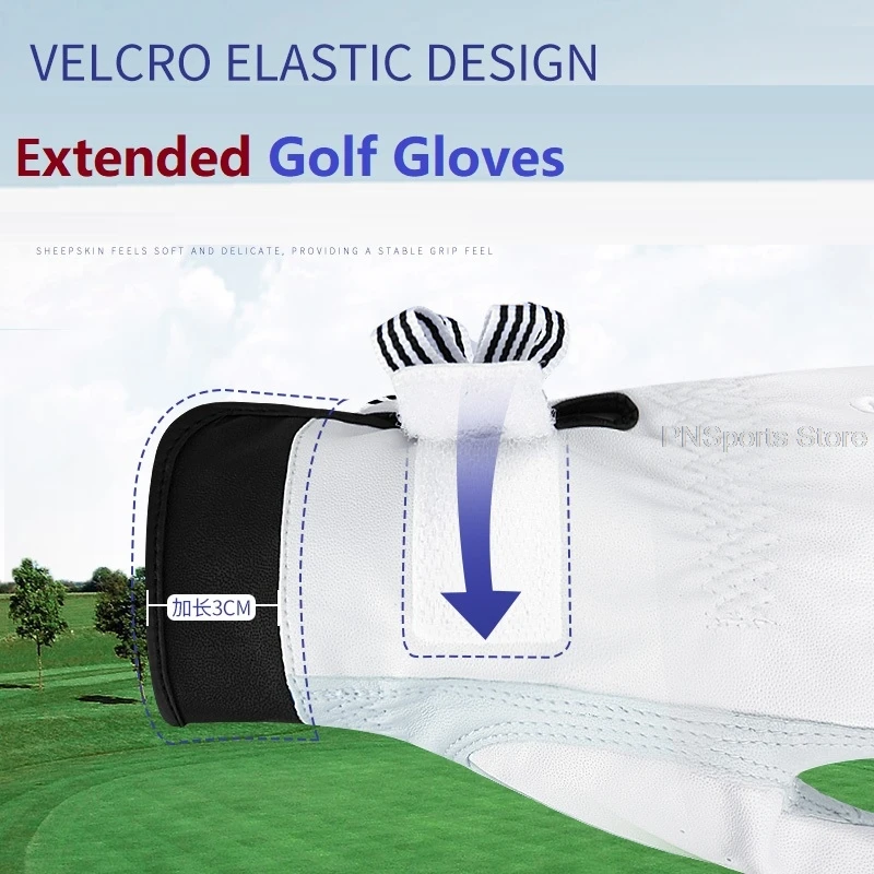 1 Pair PGM Golf Gloves Women Sheepskin Breathable Palm Ladies Genuine Leather Sport Gloves Anti-Slip Training Mittens Elegant