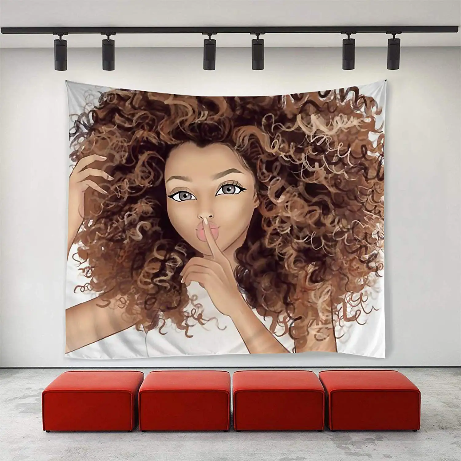 Афроамериканские гобелены с поцелуями для женщин настенное искусство | Дом и сад