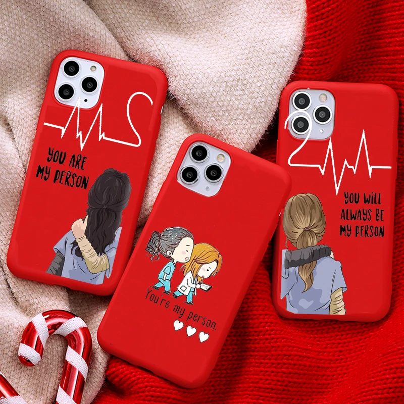 

Greys Anatomy You are my person Candy Color Red Phone Cover For iPhone 11 12 13 Pro Max X XR XS Max 6 6S 7 8 Plus Soft TPU Case