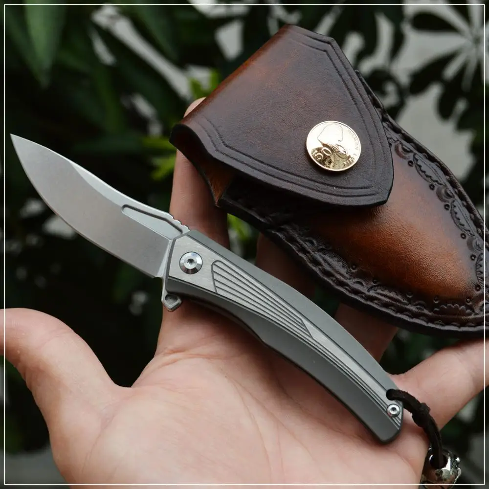 ФОРСЕЙЛ-M390 Складной нож с клинком из порошковой стали, с рукояткой из титанового сплава, с керамическими шарикоподшипниками КВТ, для использования на открытом воздухе, как инструмент для повседневной носки.