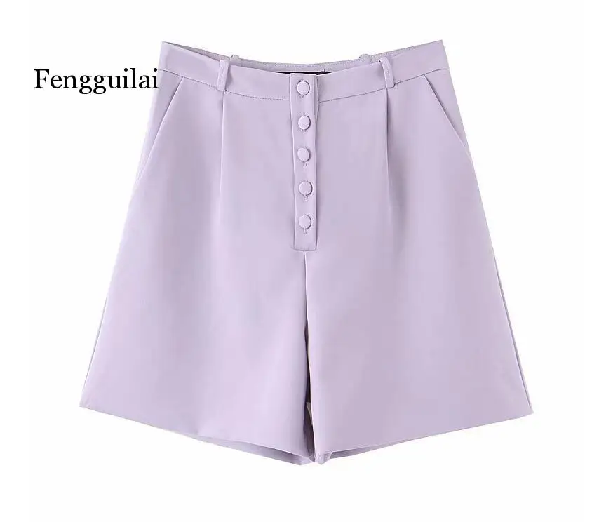 Женский костюм из блейзера средней длины на одной пуговице свободные шорты с