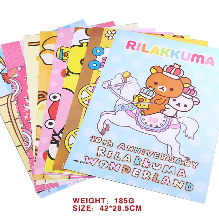 Постер Rilakkuma включает в себя 8 различных рилаккума наклейки картины шт./лот аниме