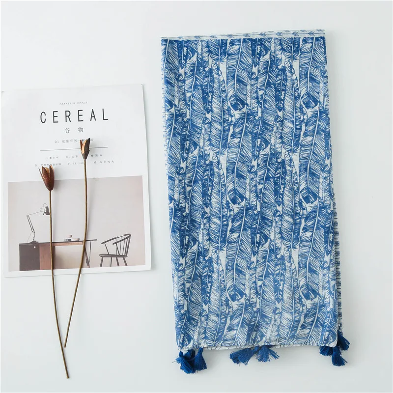 Весенний женский вискозный шарф платок синий перо женские туфли в стиле пэчворк