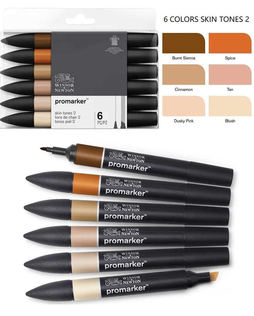 WINSOR& NEWTON 6/12 видов цветов Двойные наконечники(1 мм/6 мм) Профессиональный маркер для белой доски рисунок товары для рукоделия