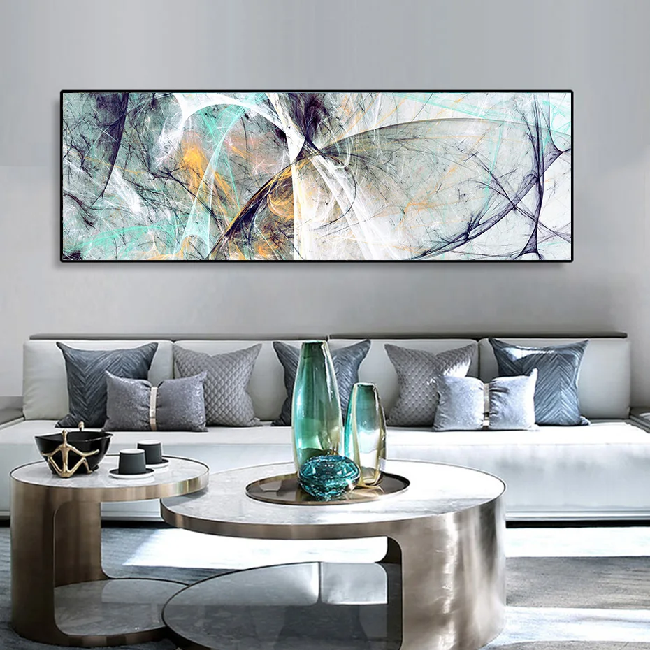 Современная Абстрактная живопись психоделические линии геометрический постер