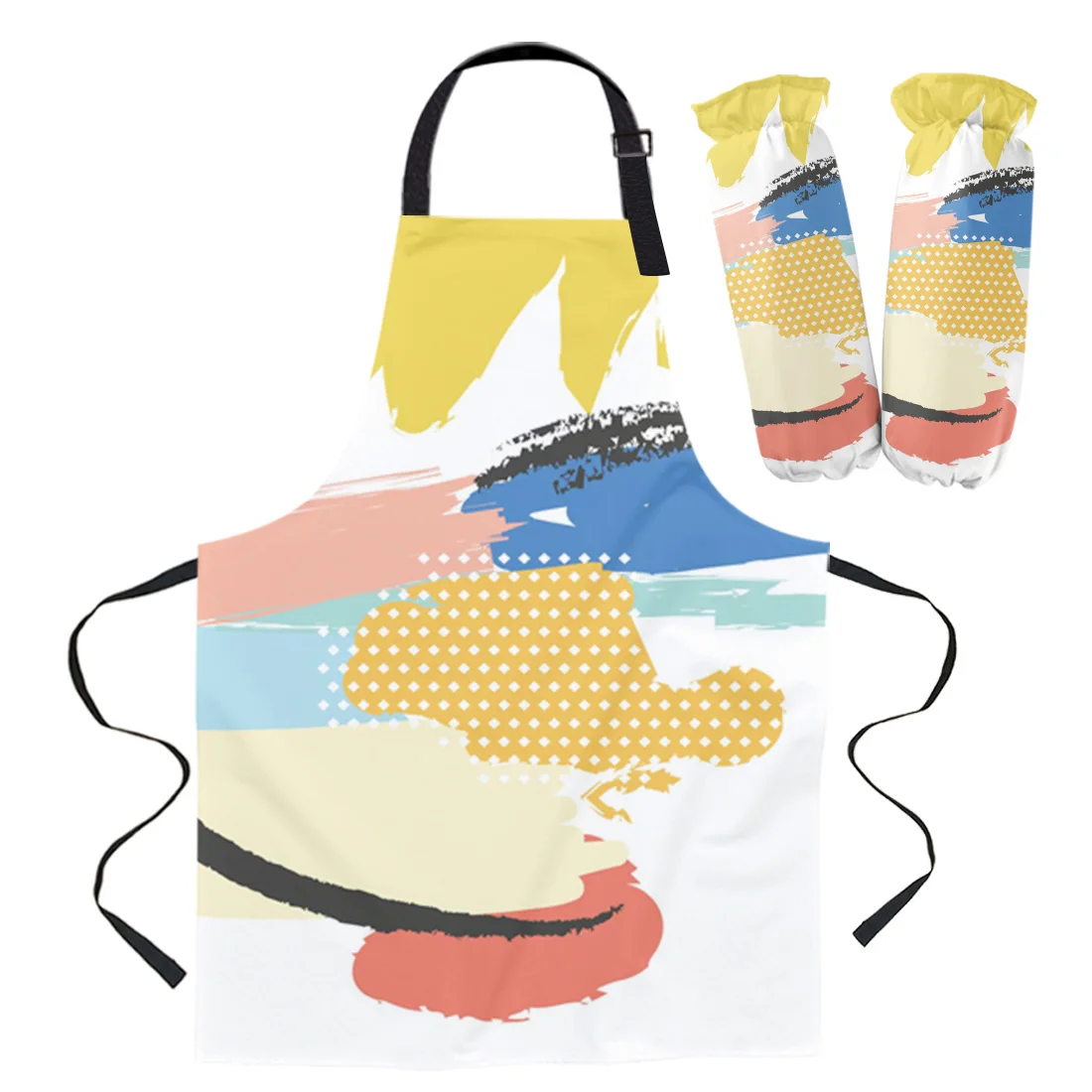 

Фартук шеф-повара с акварелью, кухонный аксессуар для выпечки в горошек, для мужчин, женщин и мужчин