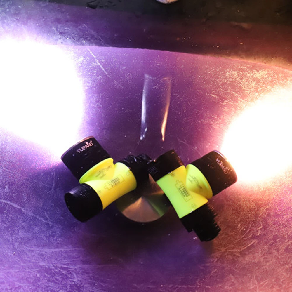 Налобный фонарь водонепроницаемый желтый свет УФ дайвинг налобный 18650 lampe