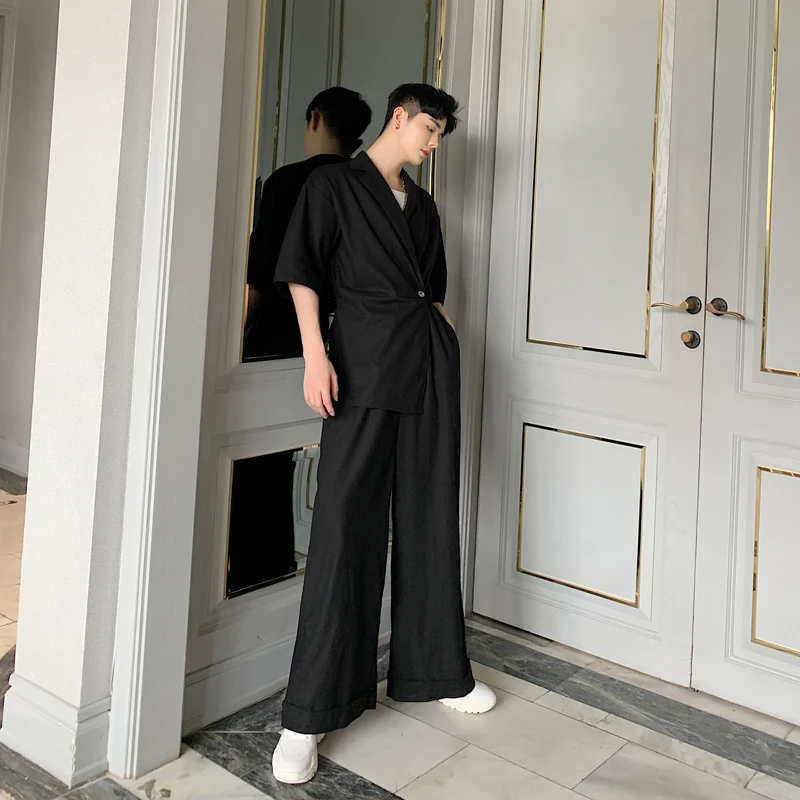 Комбинезон из хлопка и льна с короткими рукавами для мужчин женщин повседневные